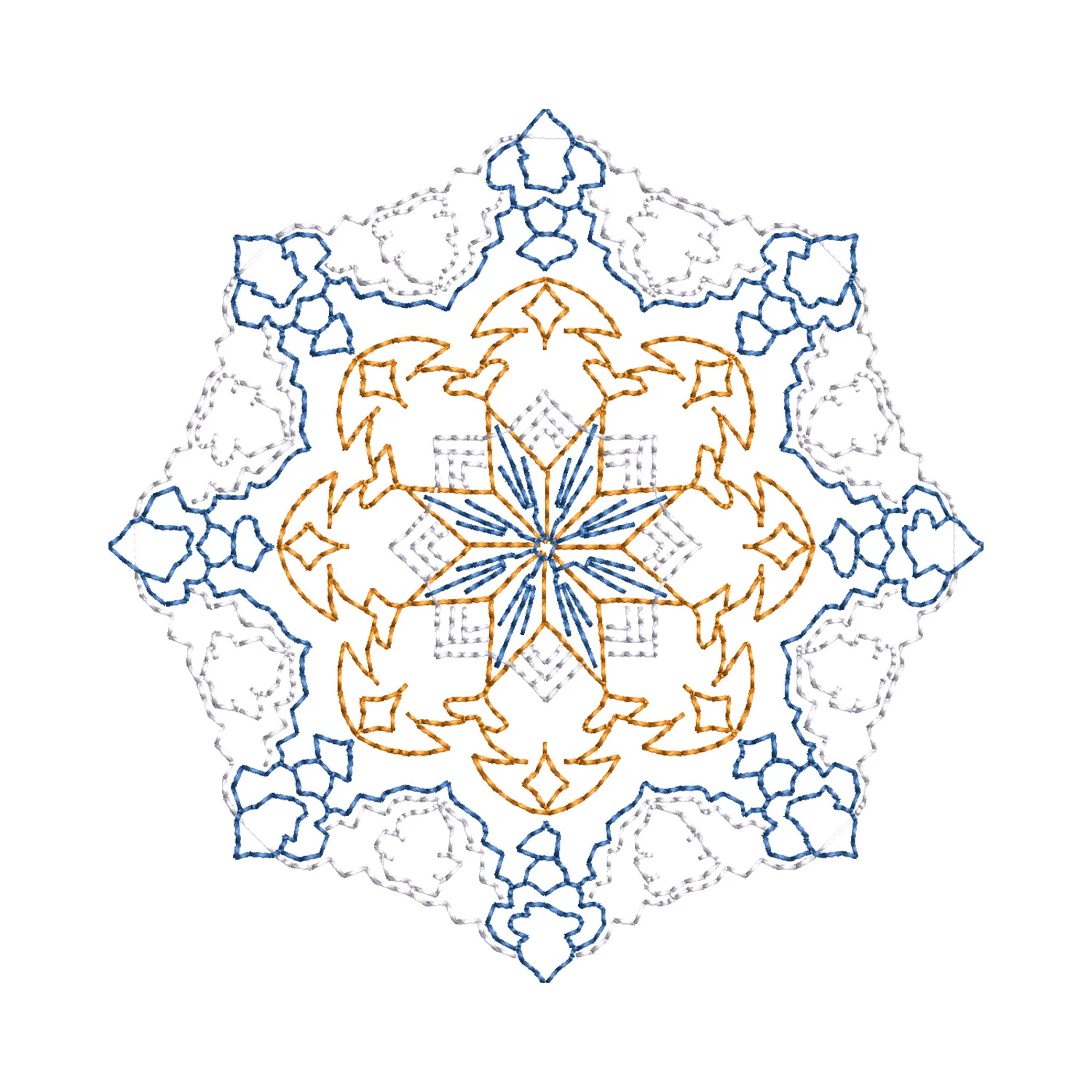 Colorful Snowflake Embroidery Design