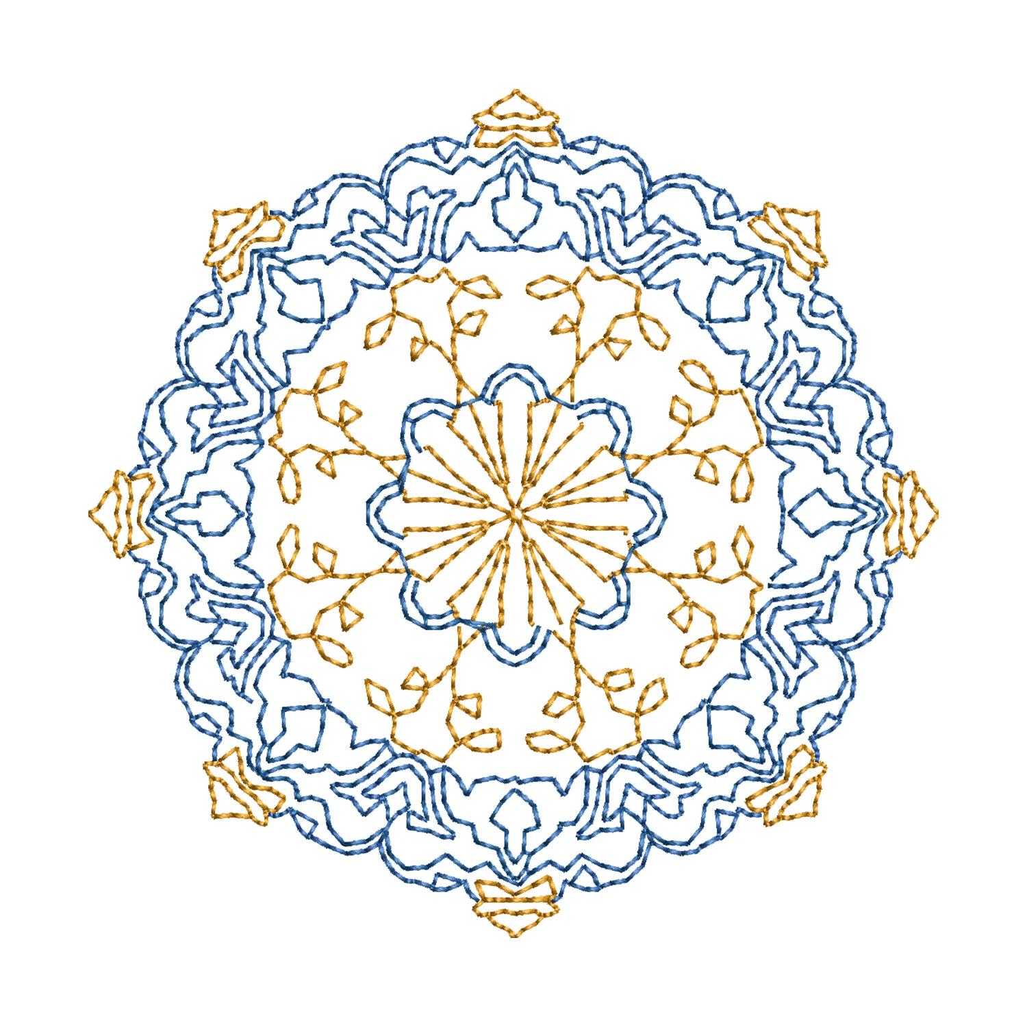 Colorful Snowflake Embroidery Design