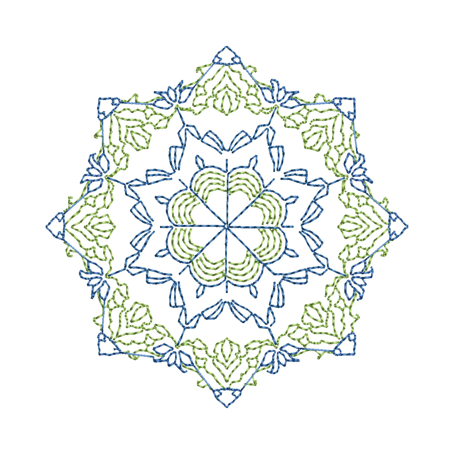 Colorful Snowflake Embroidery Design