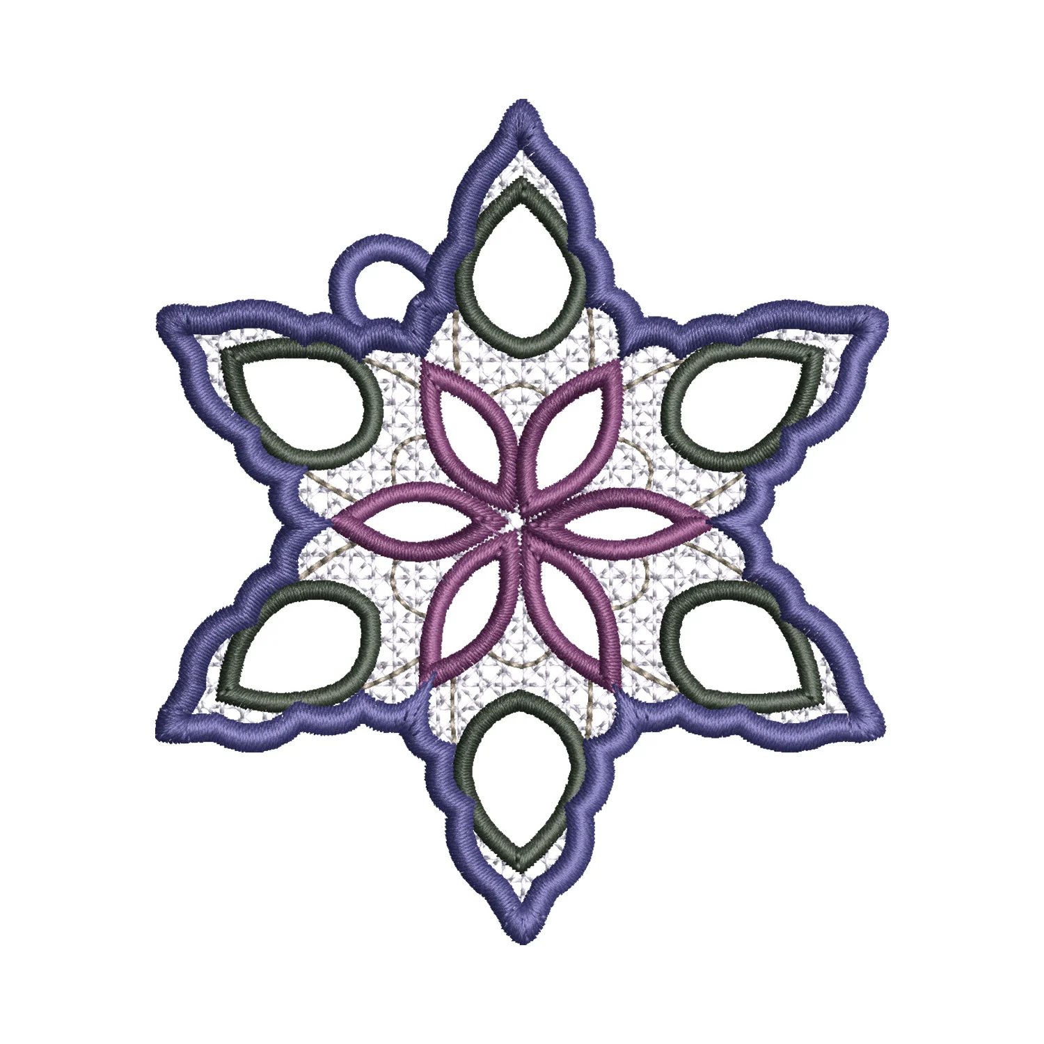 Colorful Snowflake Embroidery Design