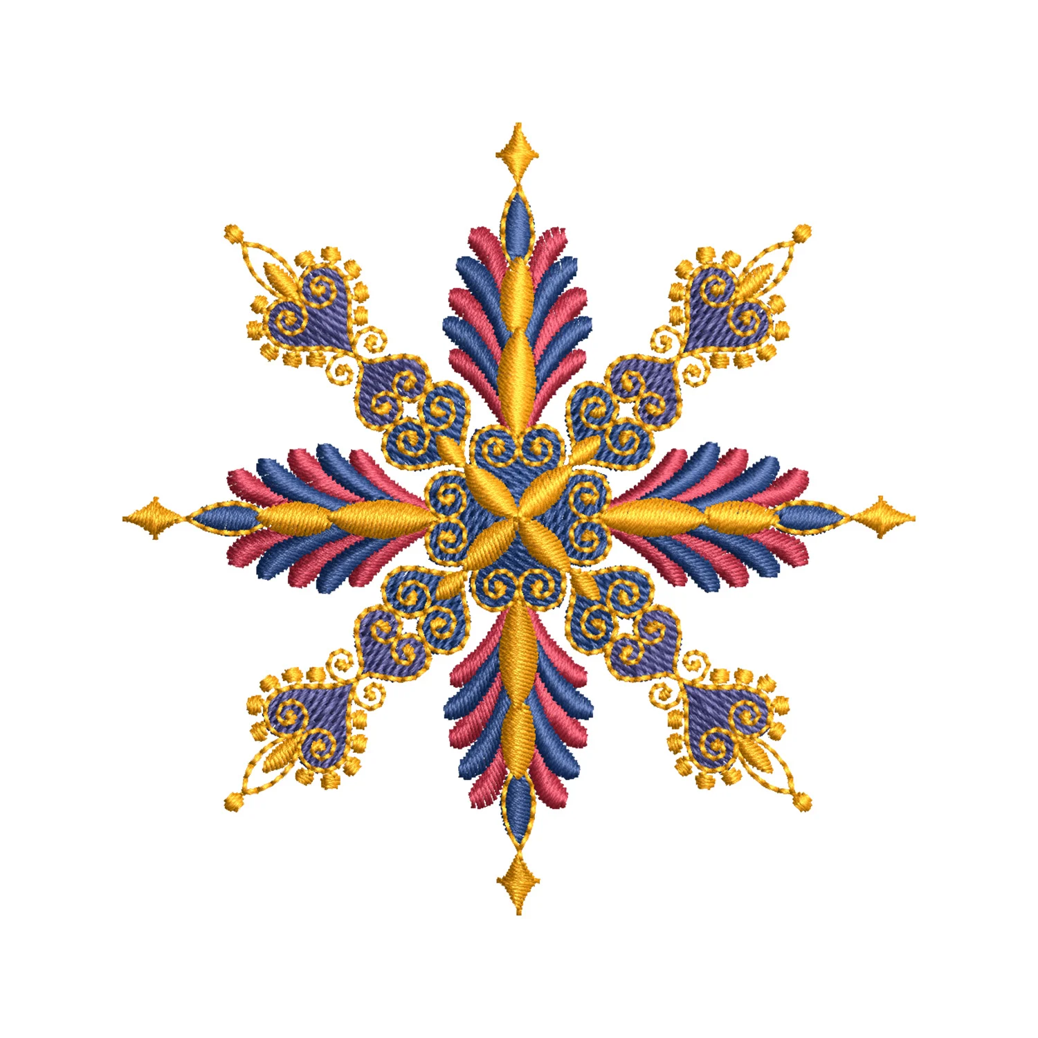 Colorful Snowflake Embroidery Design