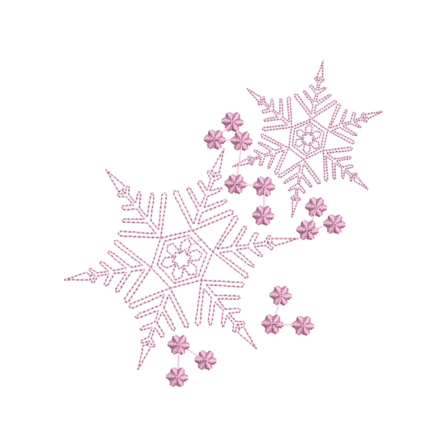 Colorful Snowflakes Embroidery Design