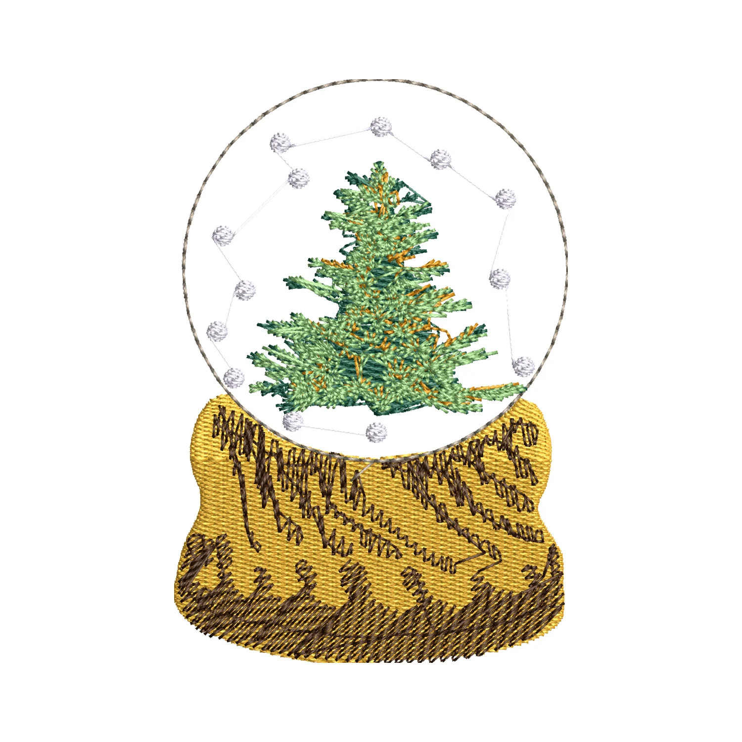 Christmas Snow Globe Embroidery Design