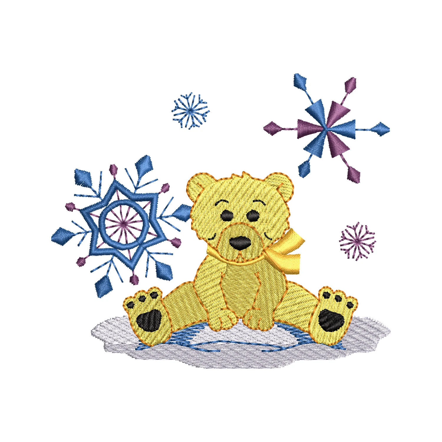 Snowflake Teddy Embroidery Design