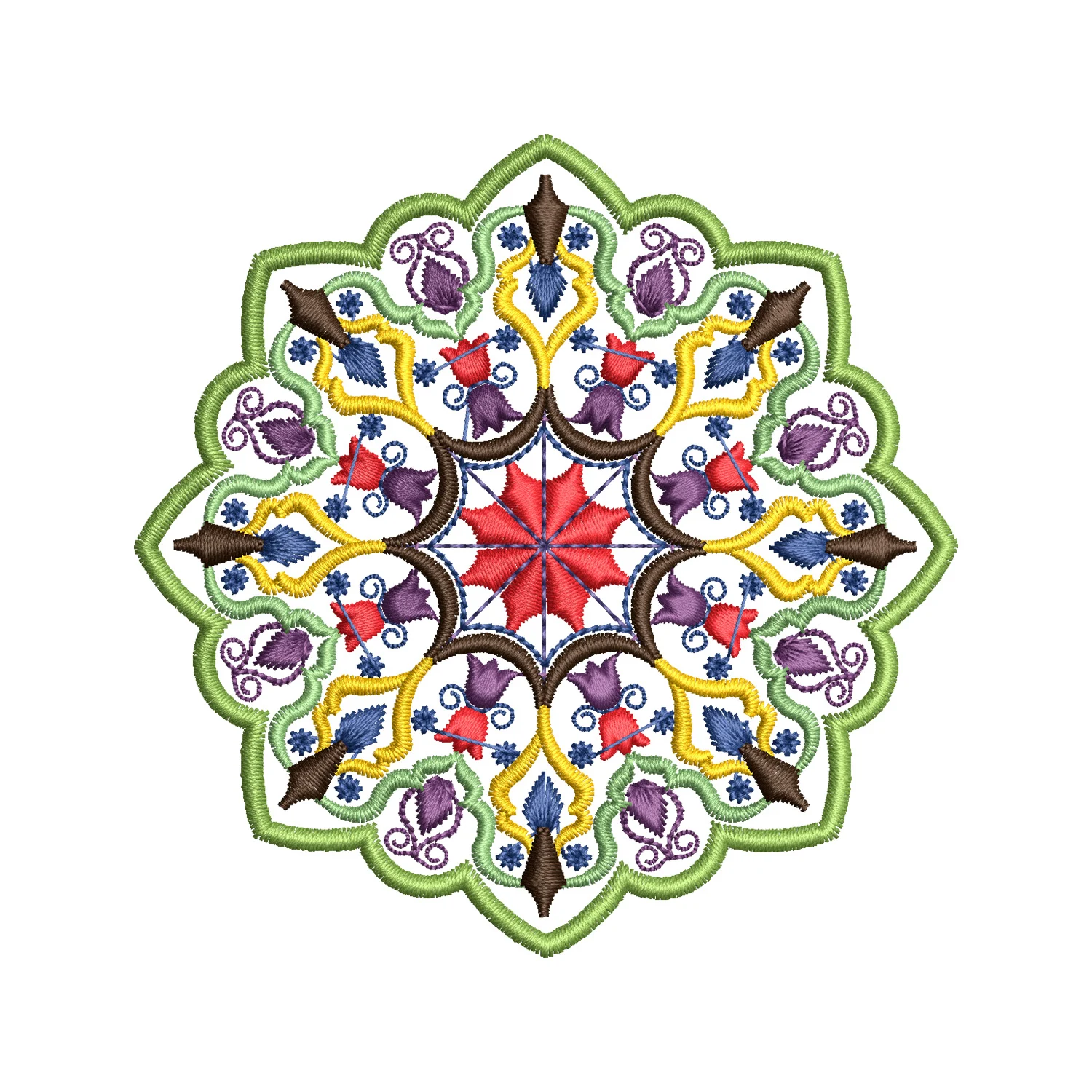 Colorful Snowflake Embroidery Design