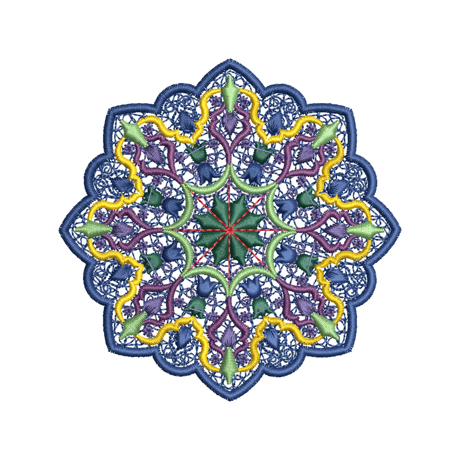 Colorful Snowflake Embroidery Design