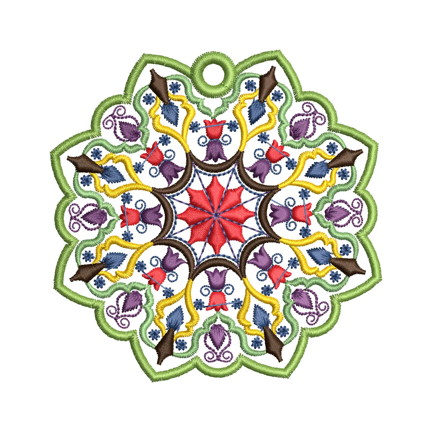 Colorful Snowflake Embroidery Design