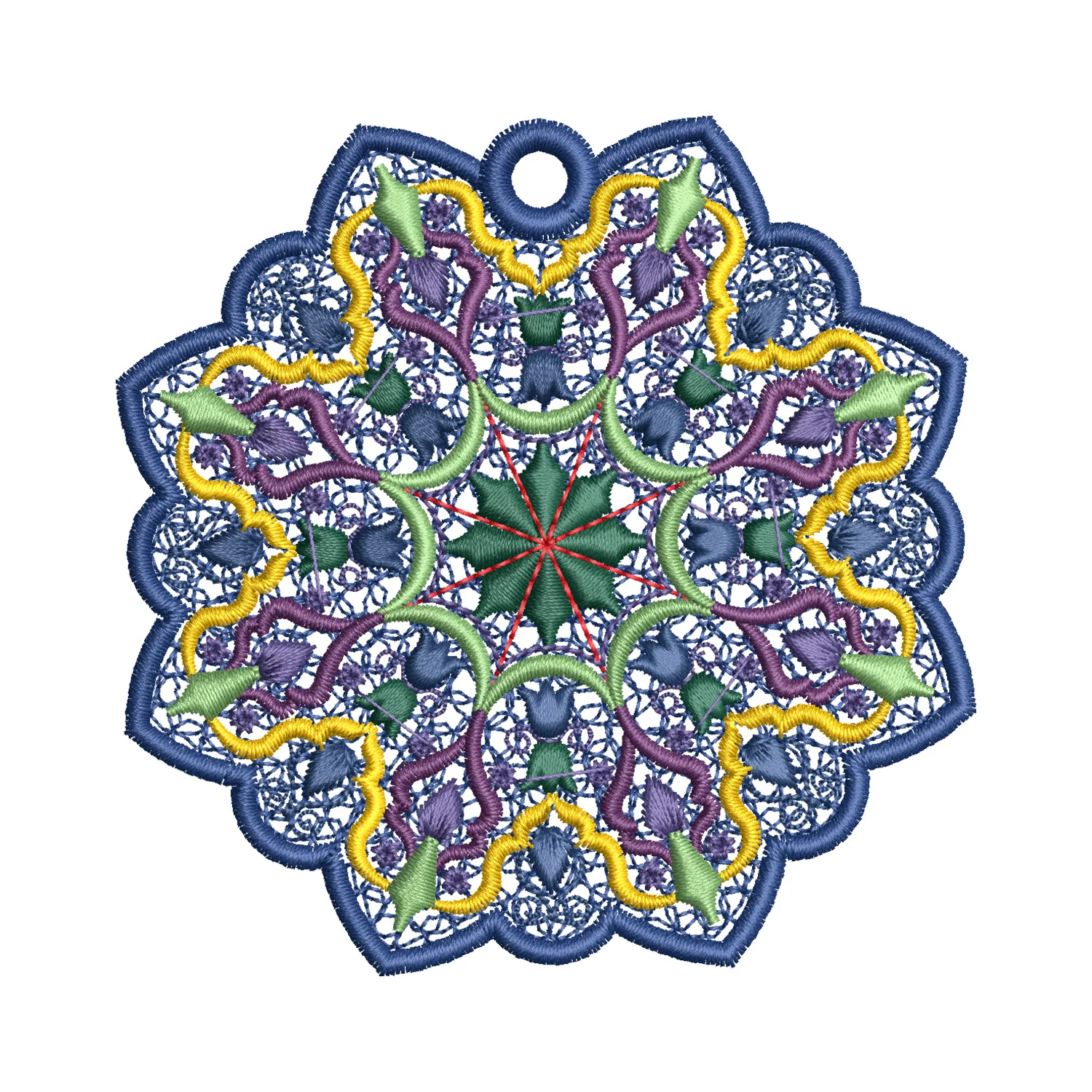 Colorful Snowflake Embroidery Design
