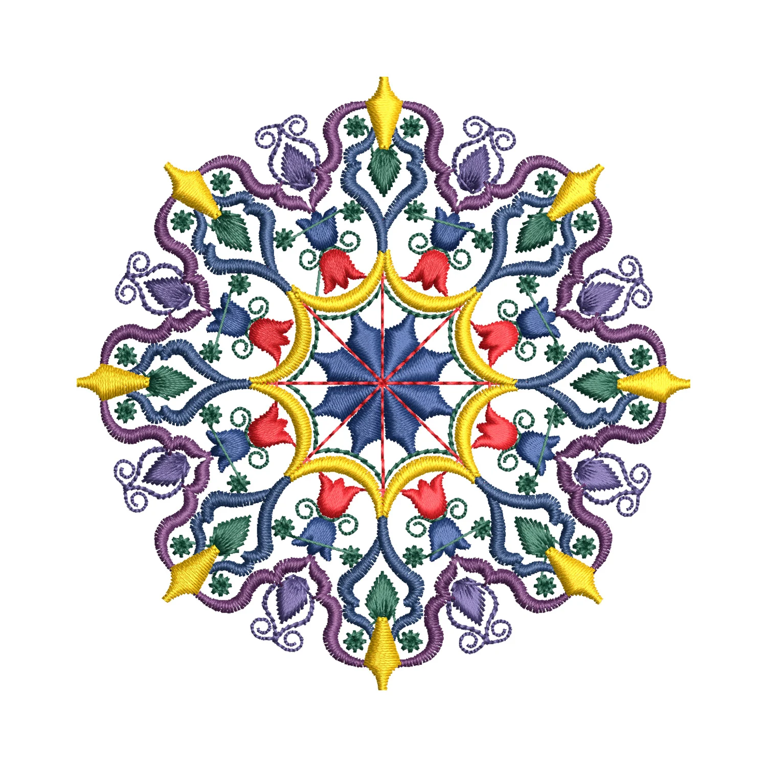 Colorful Snowflake Embroidery Design