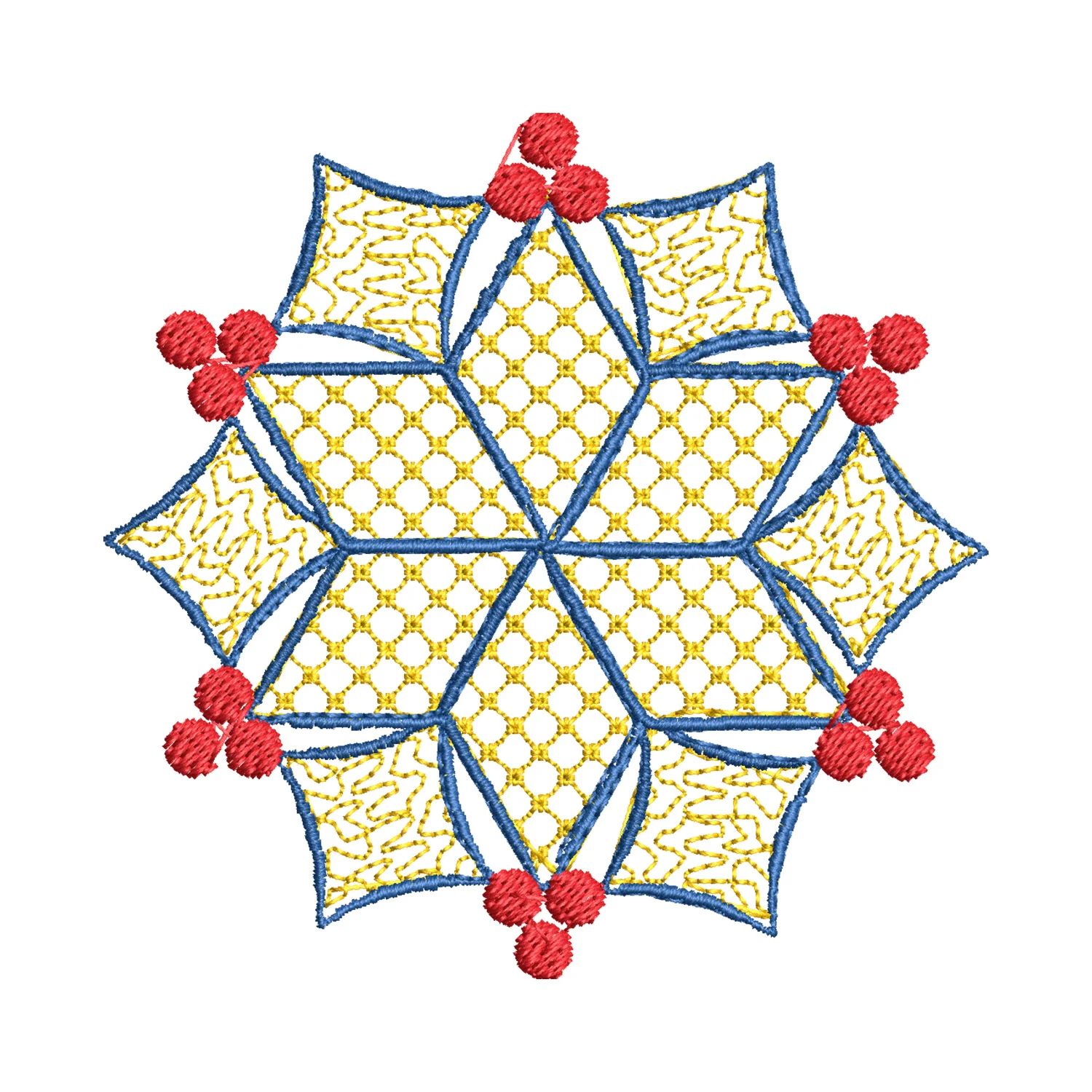 Colorful Snowflake Quilt Embroidery Design