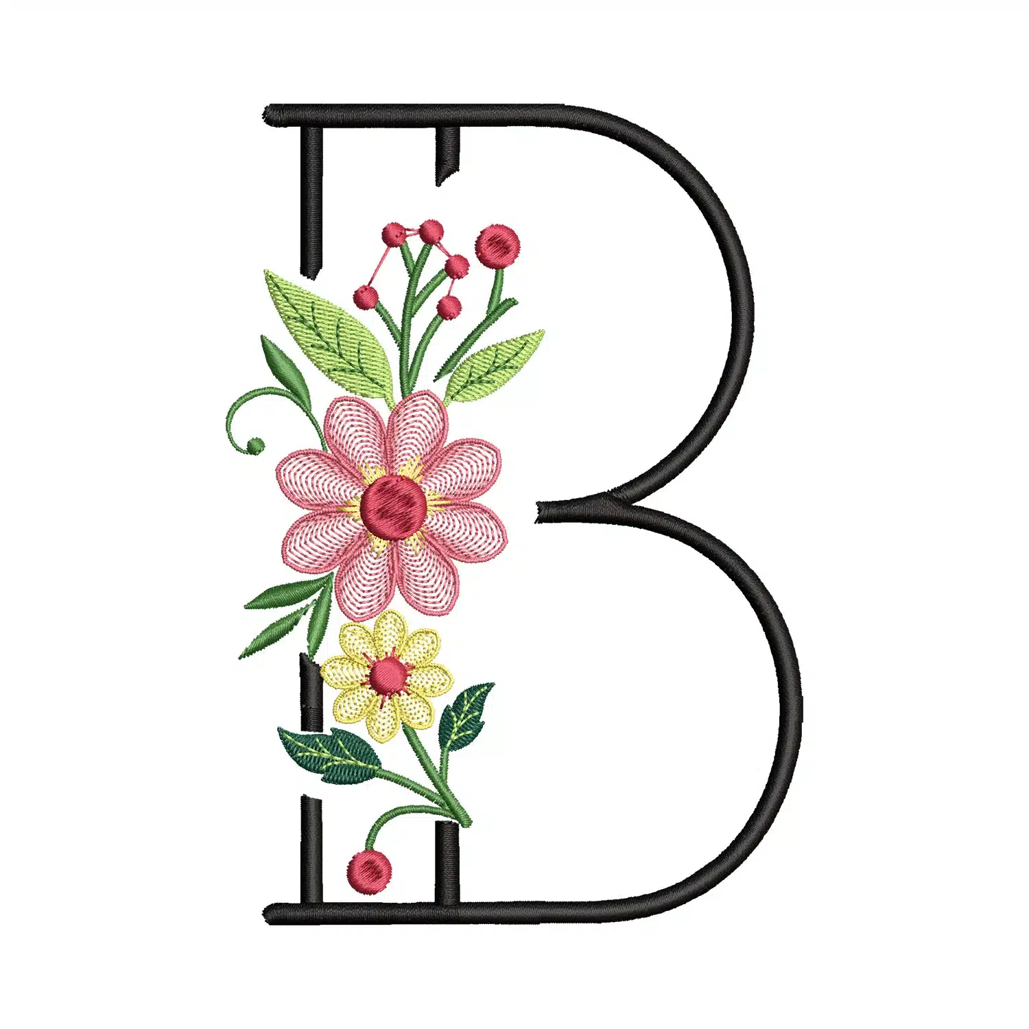 Floral B Embroidery Design
