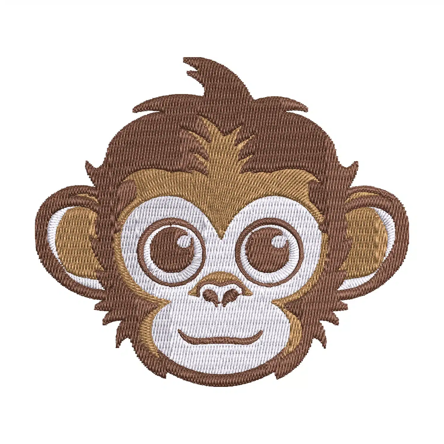Cute Monkey Face Embroidery Design
