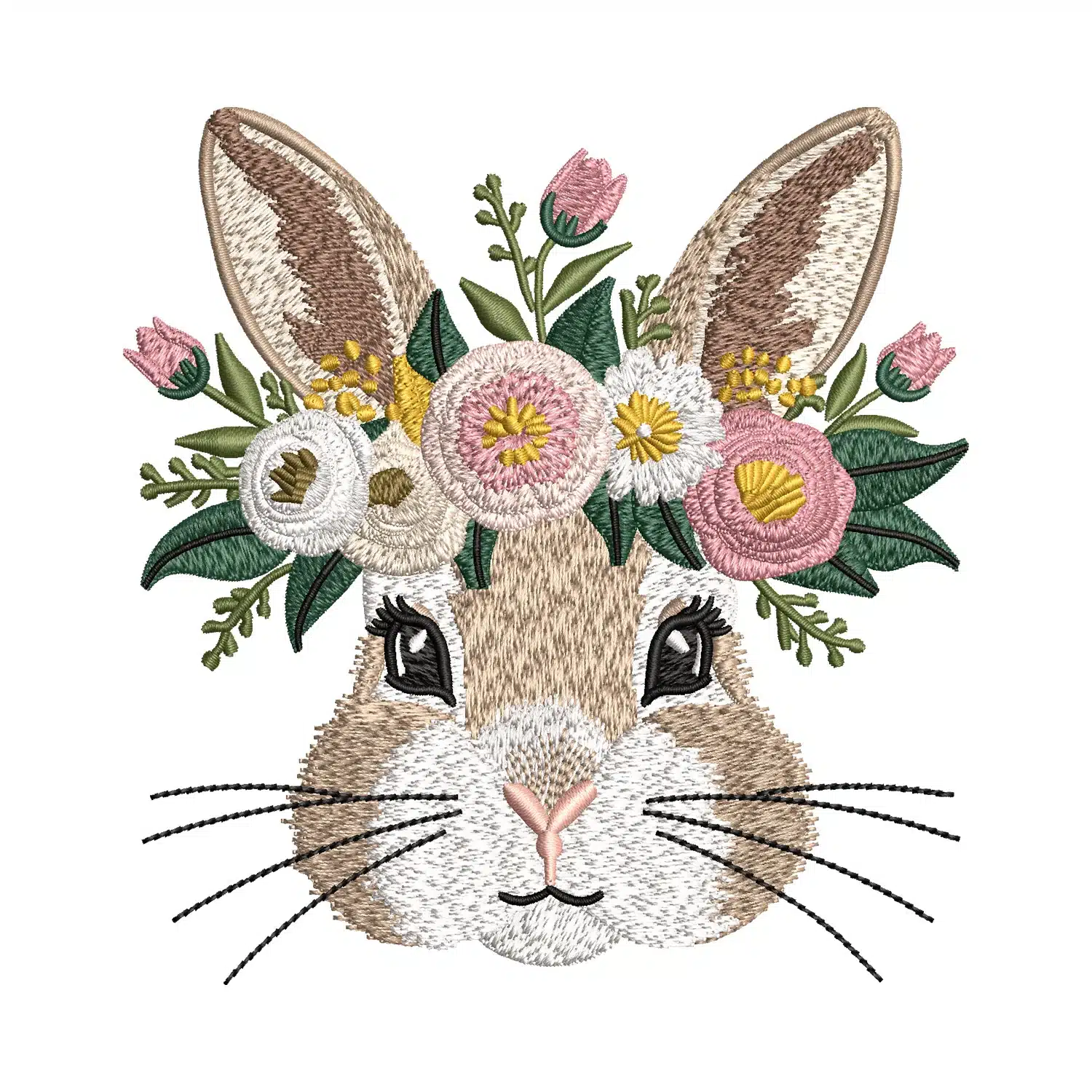 Floral Bunny Embroidery Design