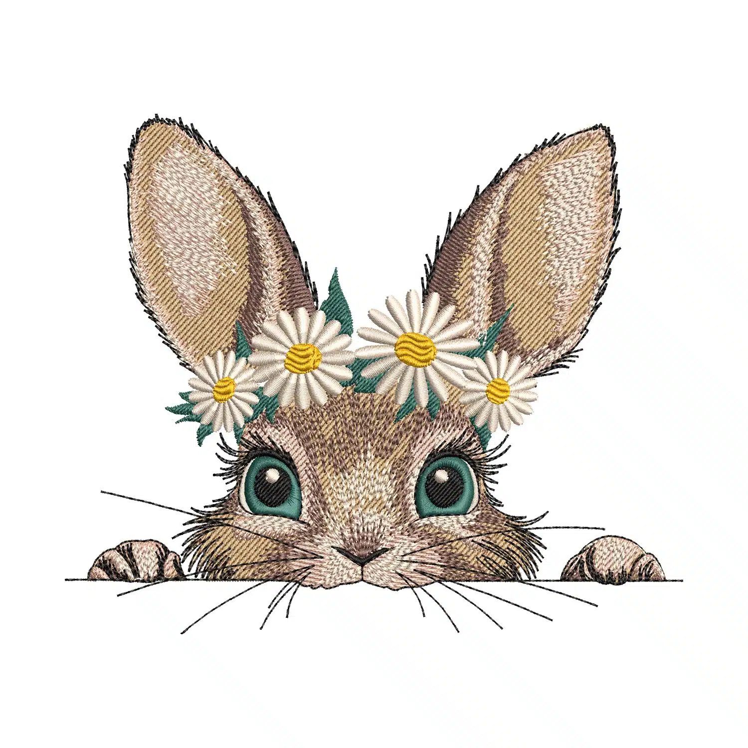 Peeking Bunny Embroidery Design