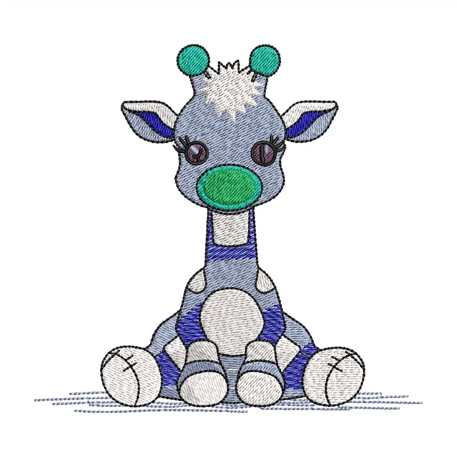 Ragged Giraffe Embroidery Design