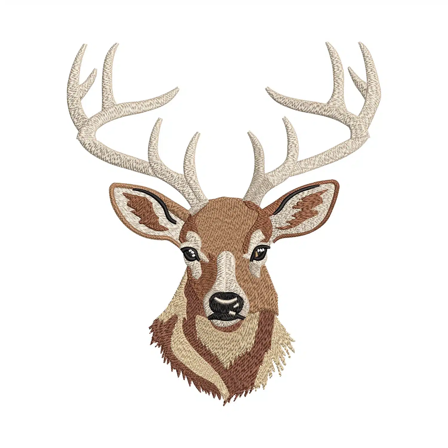 Realistic Deer Embroidery Design