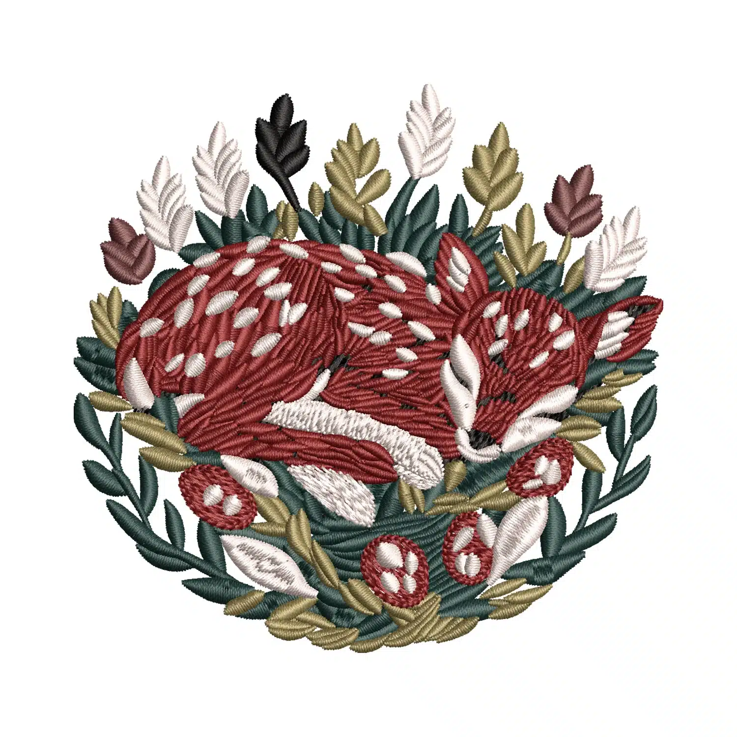 Sleeping Deer Embroidery Design