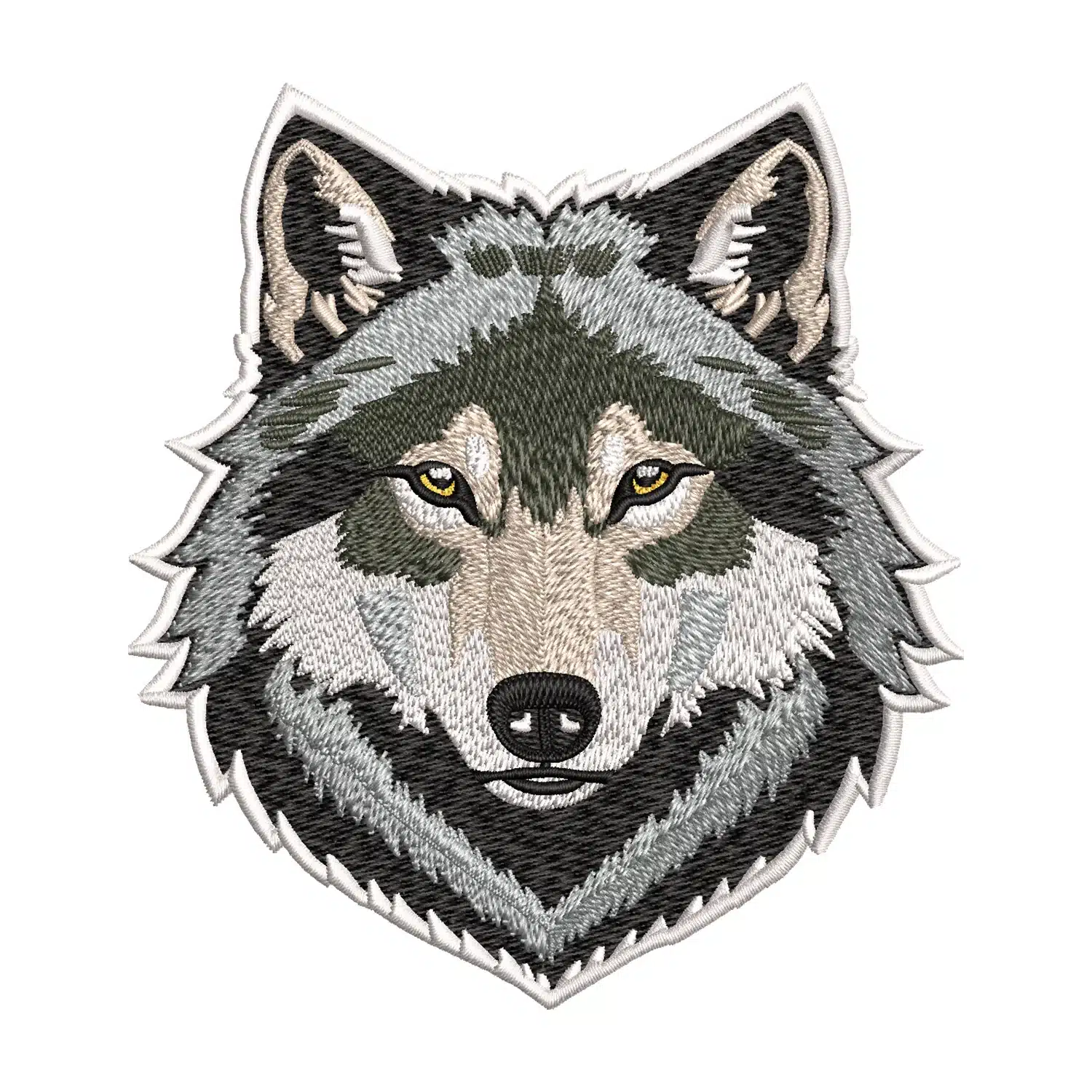 Wolf Head Embroidery Design