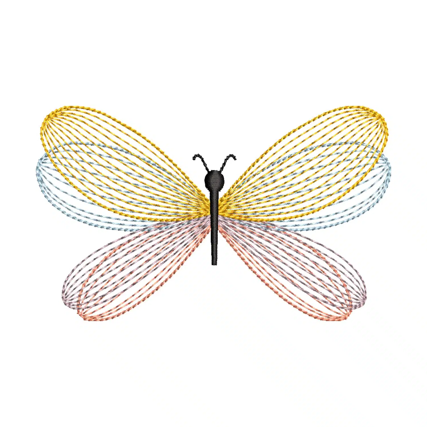 Colorful Firefly Embroidery Design