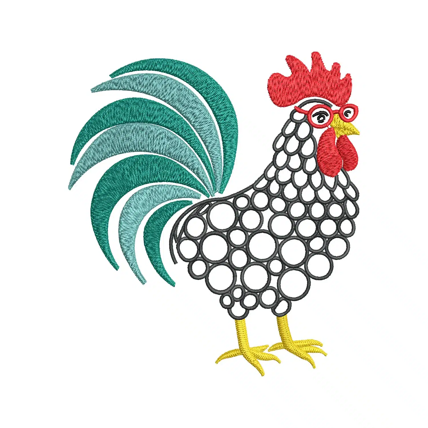 Bubbly body chicken Embroidery Design