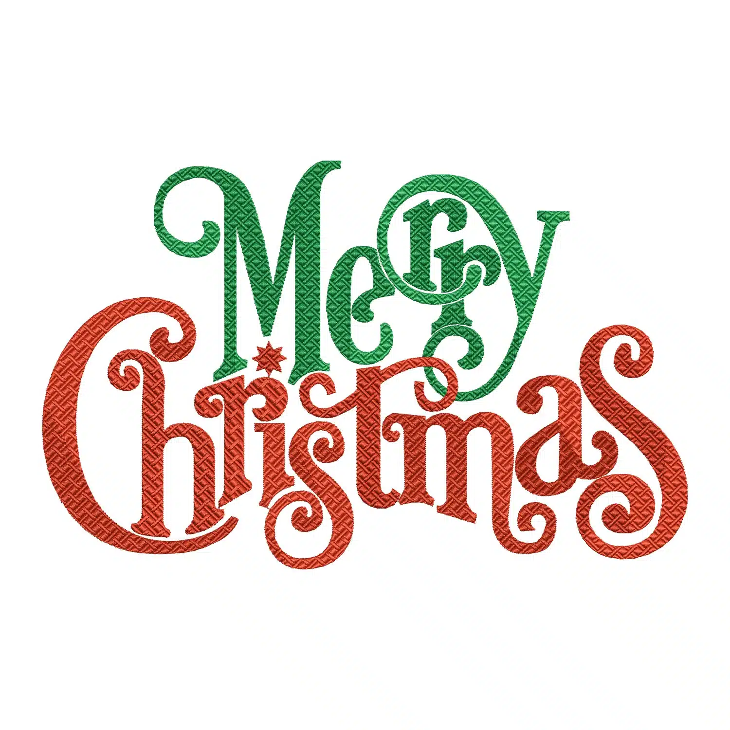 Merry Christmas Embroidery Design