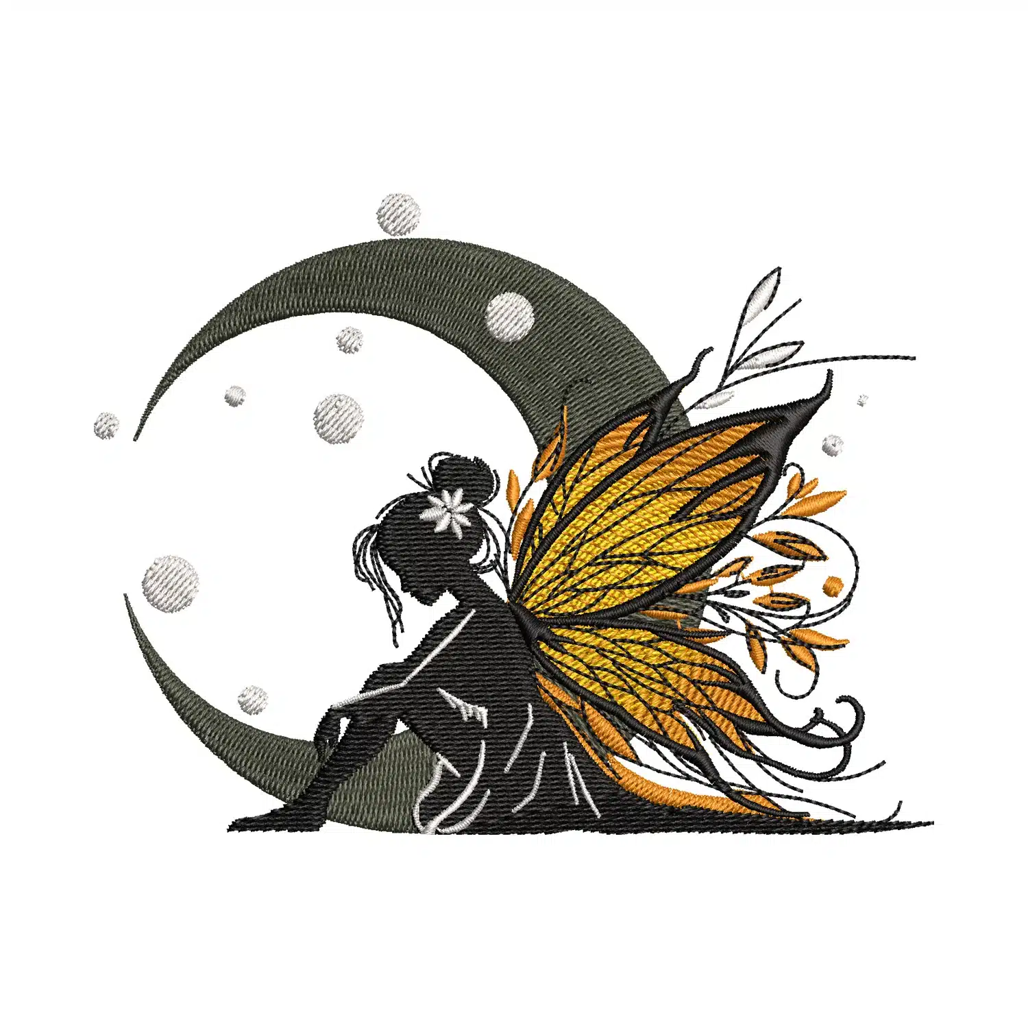 Fairy and the Moon Embroidery Design