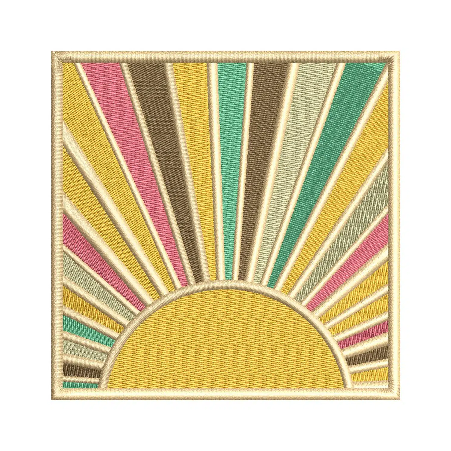 Retro Sunset Embroidery Design