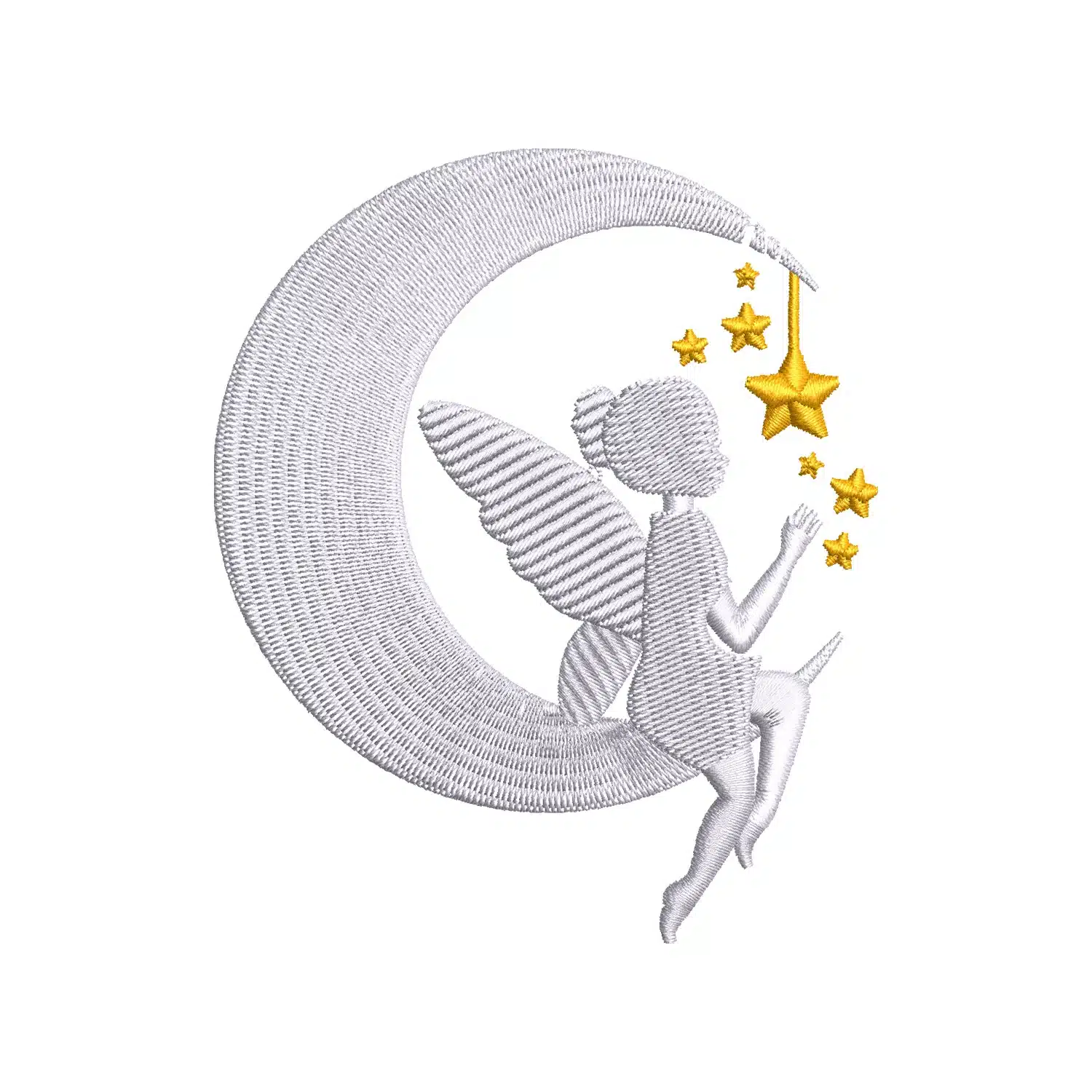 Silhouette of a Fairy Sitting Embroidery Design