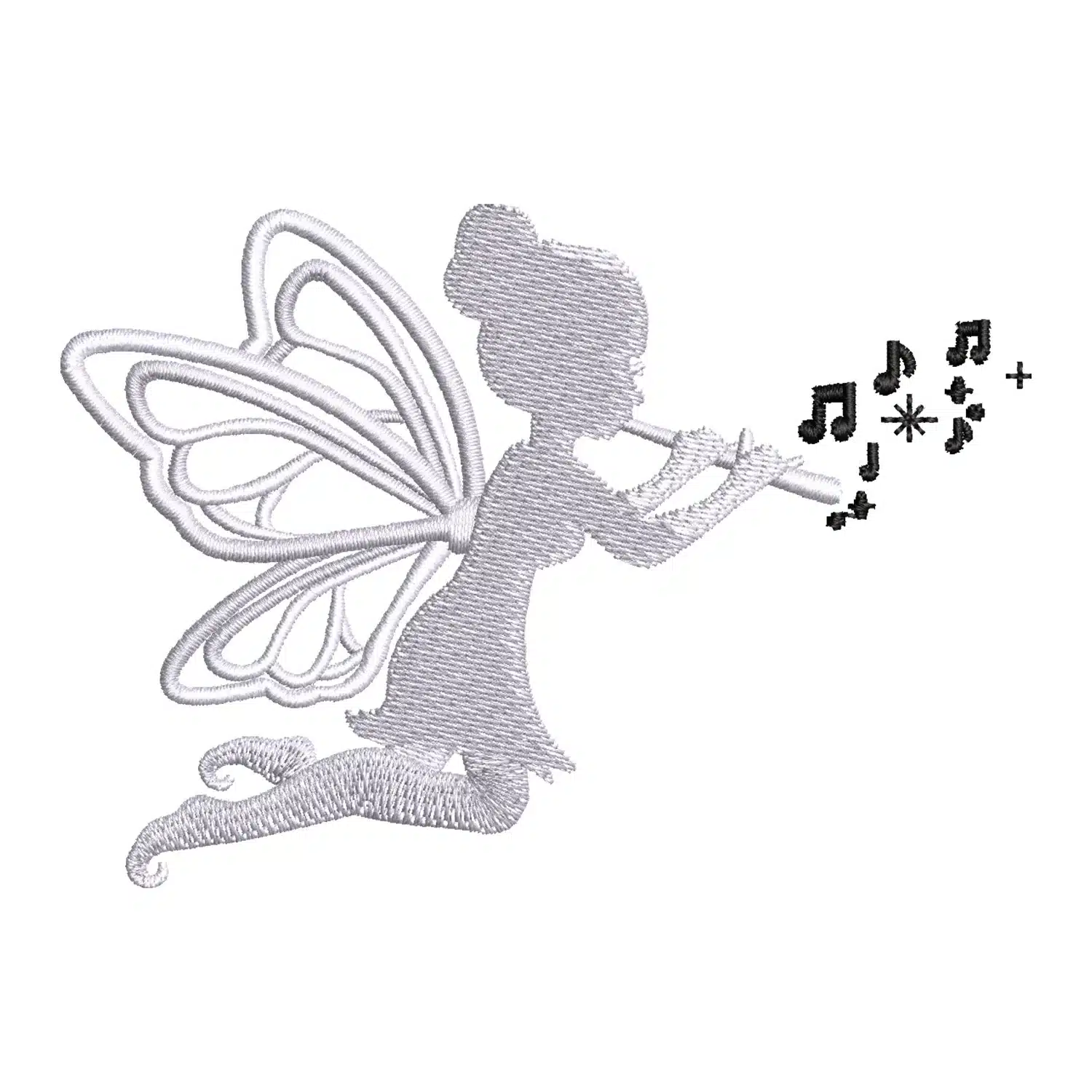 Silhouette of a Fairy Embroidery Design