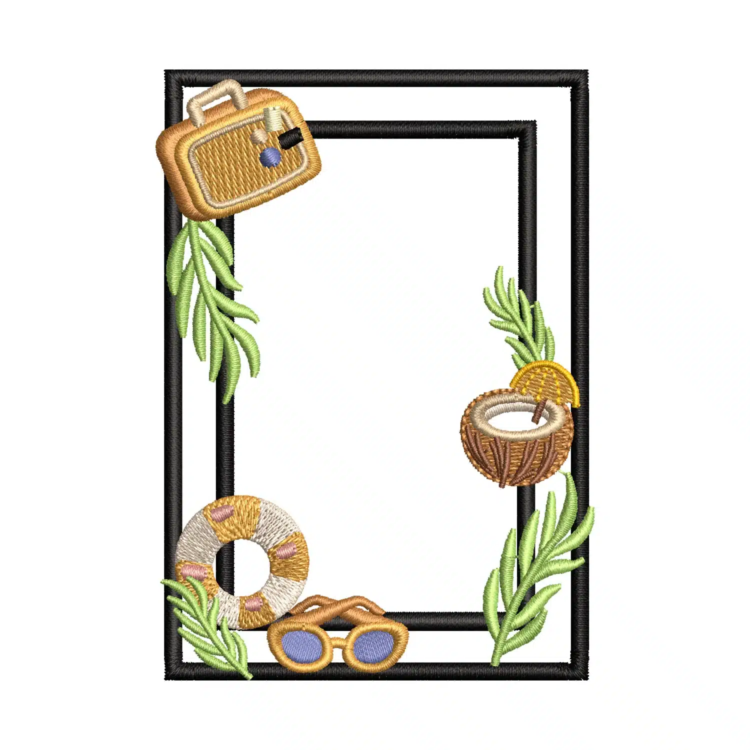 Summer Border Embroidery Design