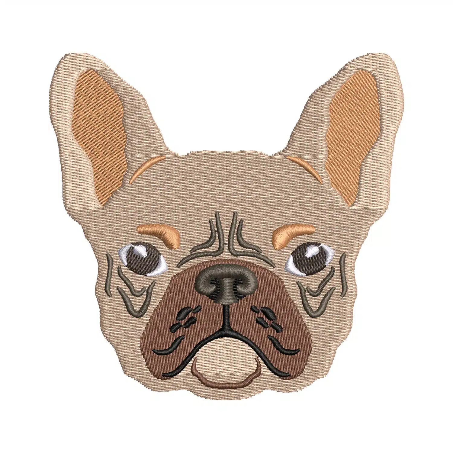 French Bulldog Face Embroidery Design