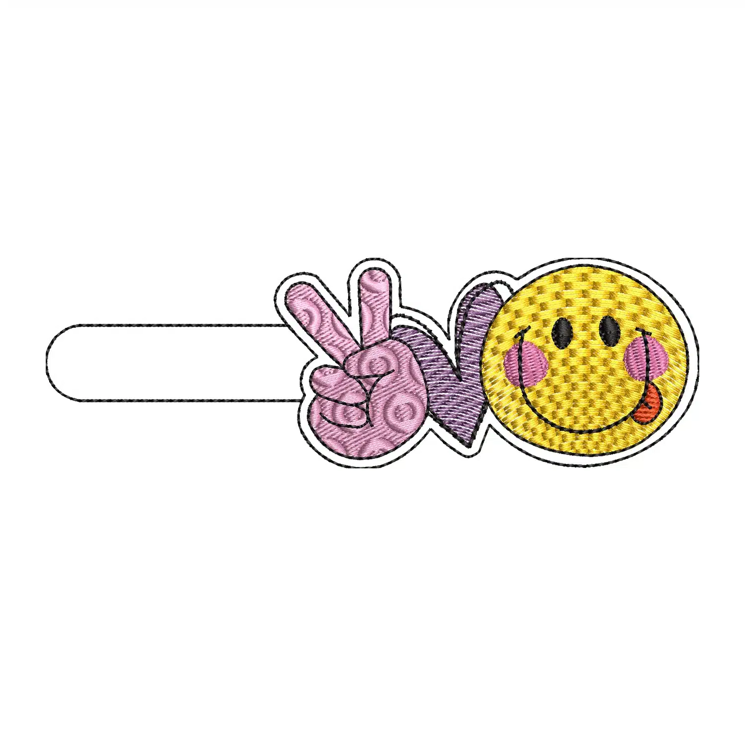 Peace Love Smiley Embroidery Design
