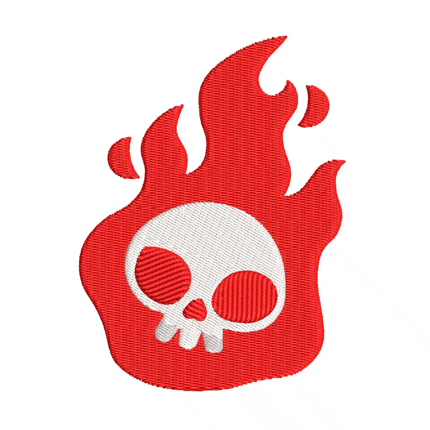 Flaming Skull Embroidery Design