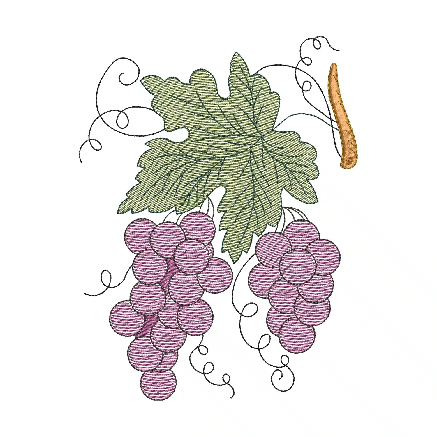Grapes Embroidery Design