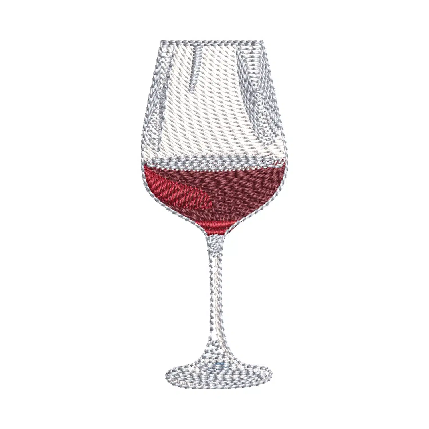 Wine Glass Embroidery Design