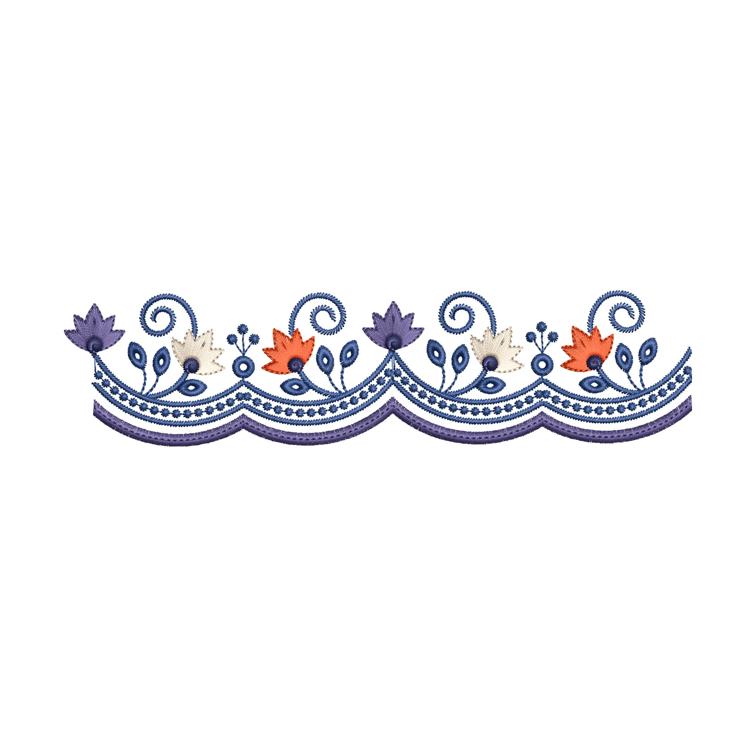 Floral Border Embroidery Design