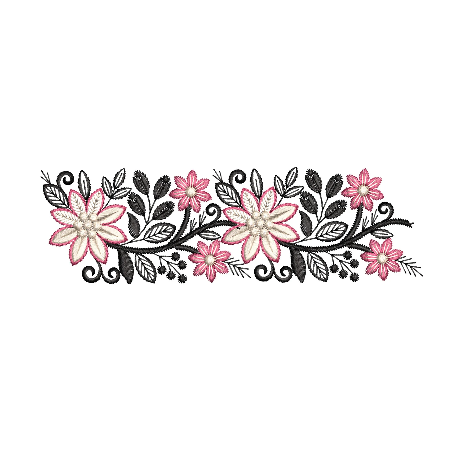 Floral Endless Border Embroidery Design
