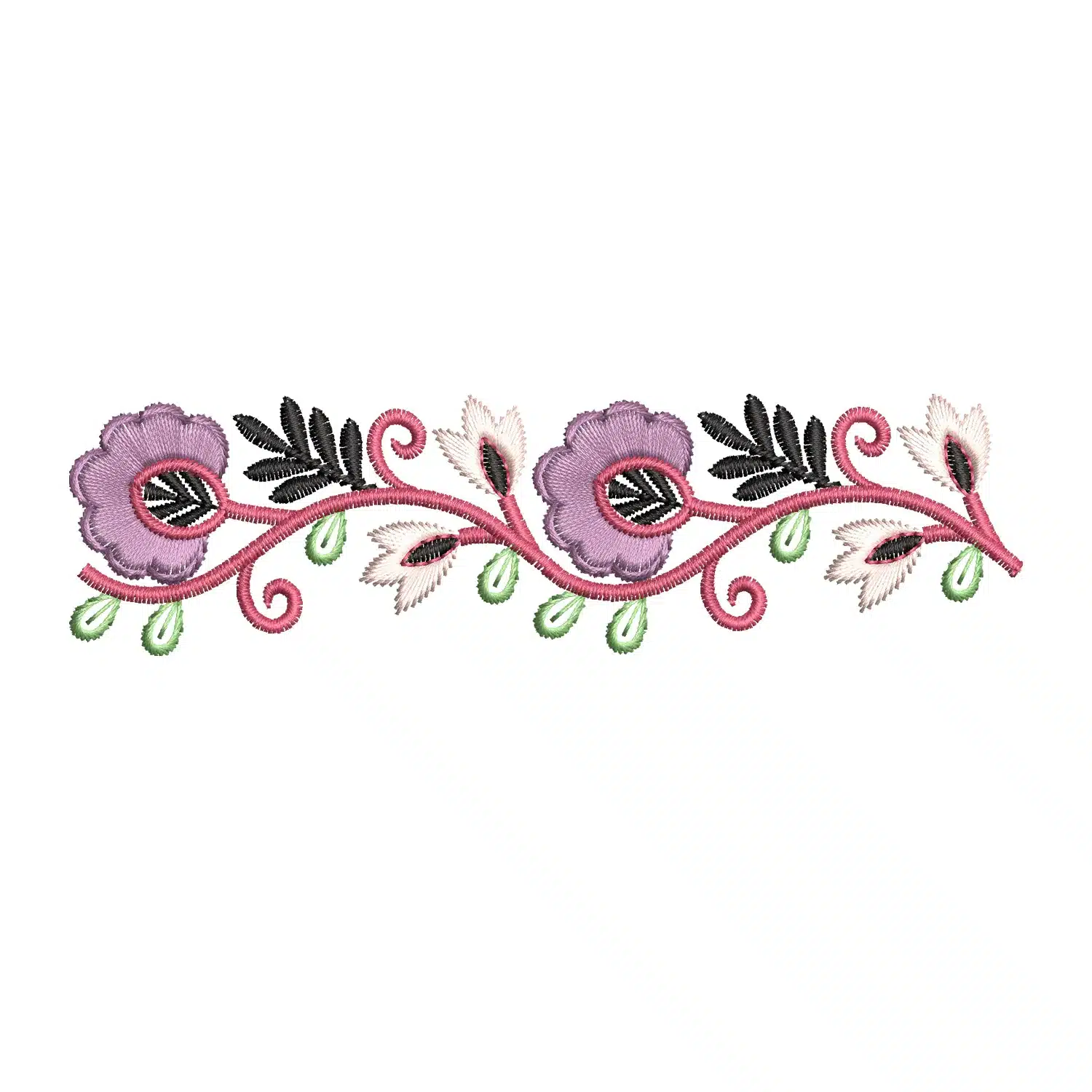 Floral Endless Border Embroidery Design
