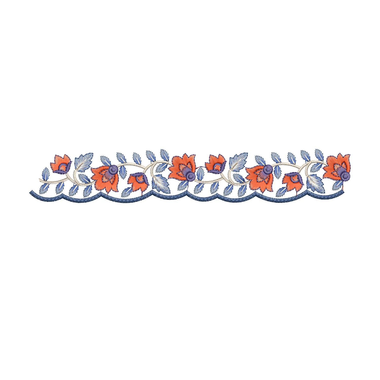 Flower Border Embroidery Design