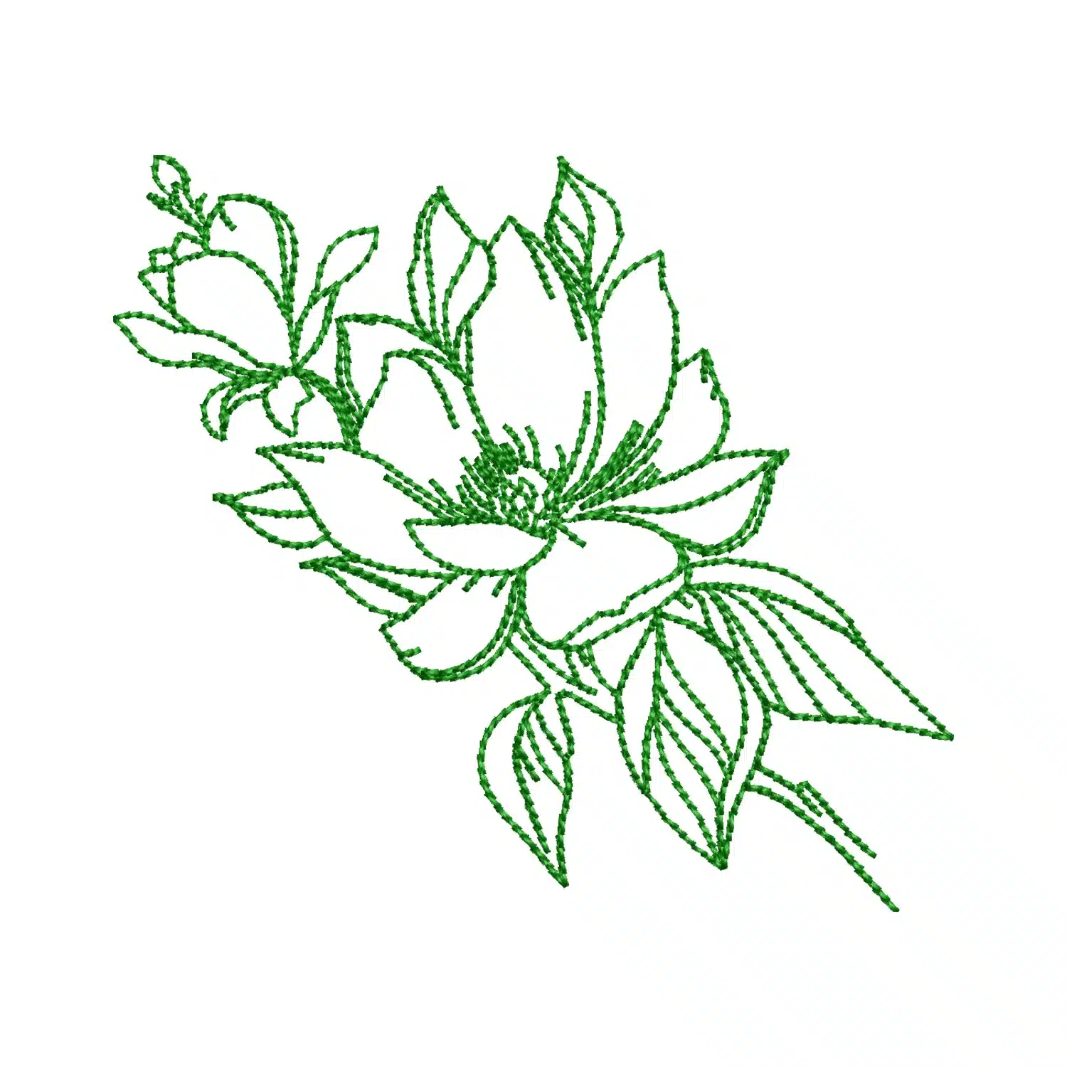 Peony Embroidery Design
