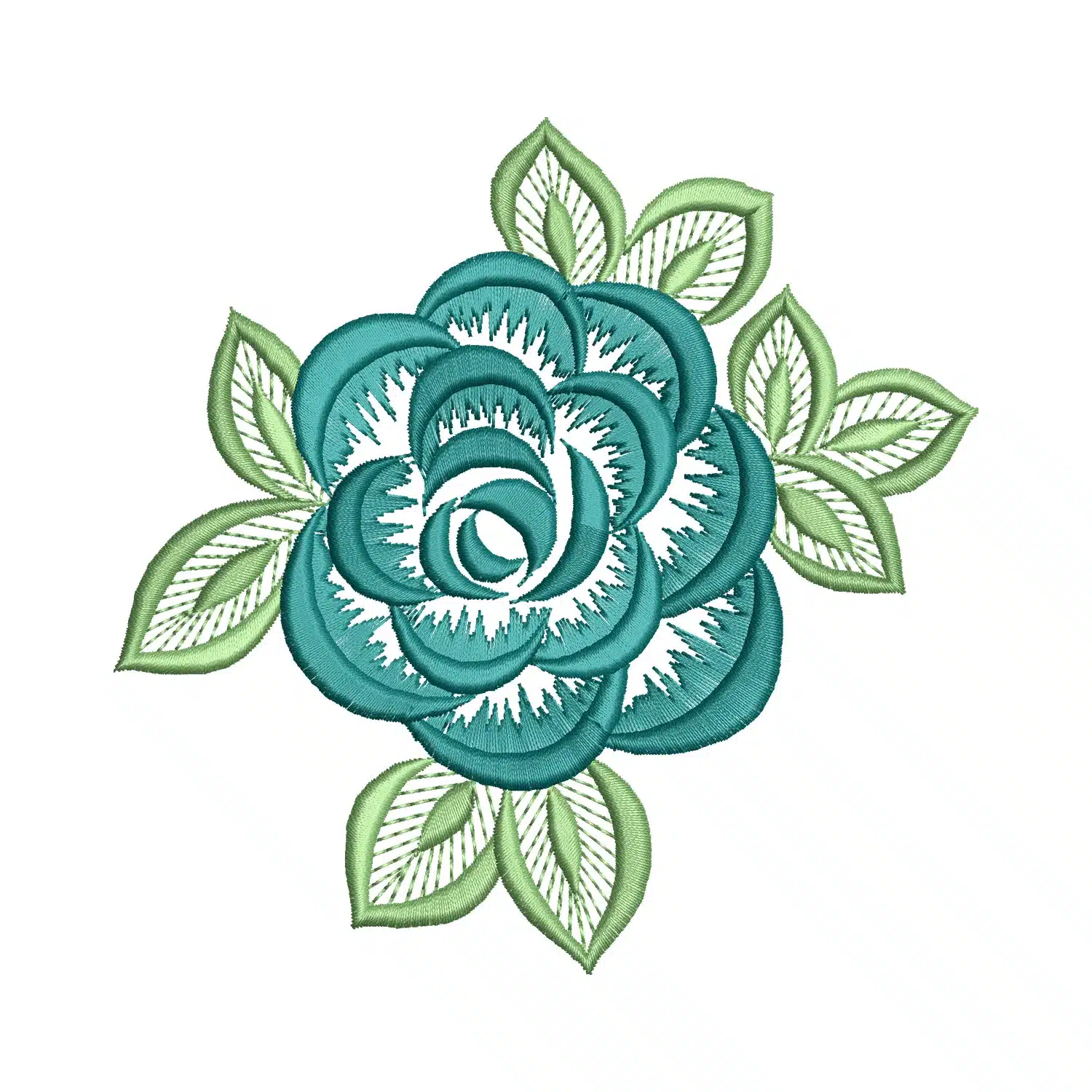 Blue Rose Embroidery Design