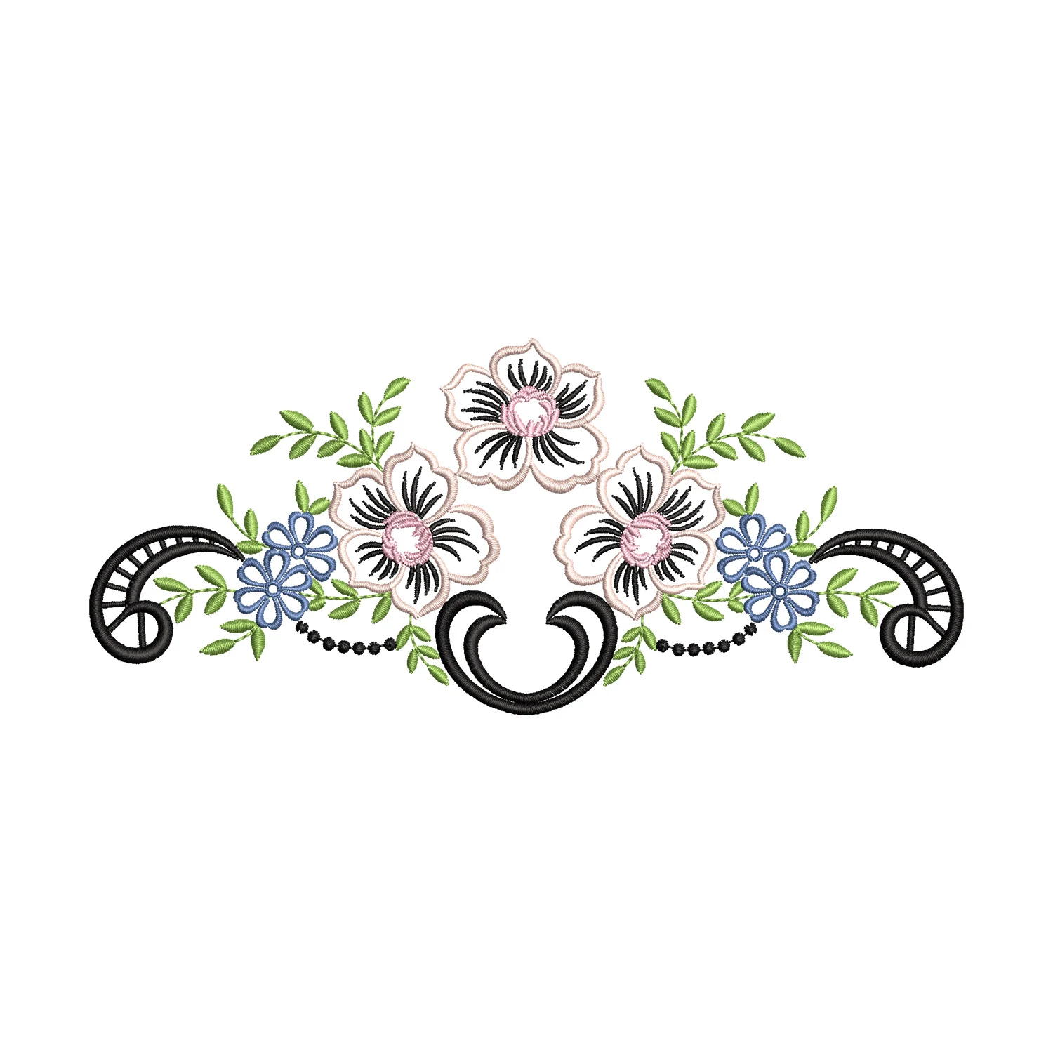 Floral Frame Embroidery Design