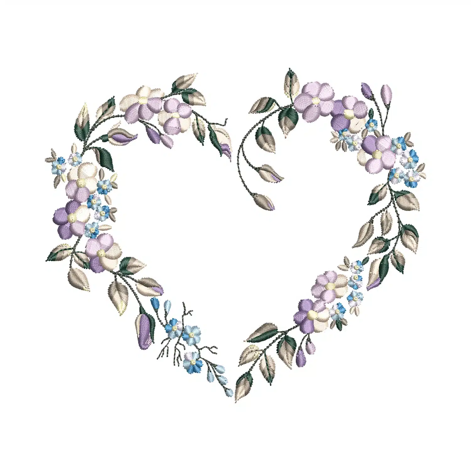 Flower Hearts Embroidery Design