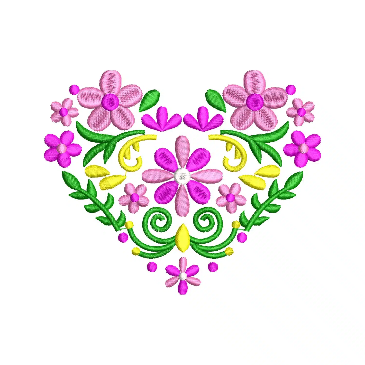 Heart of Flowers Embroidery Design