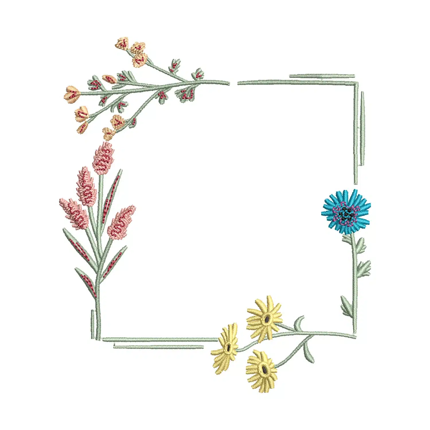 Herb Border Embroidery Design