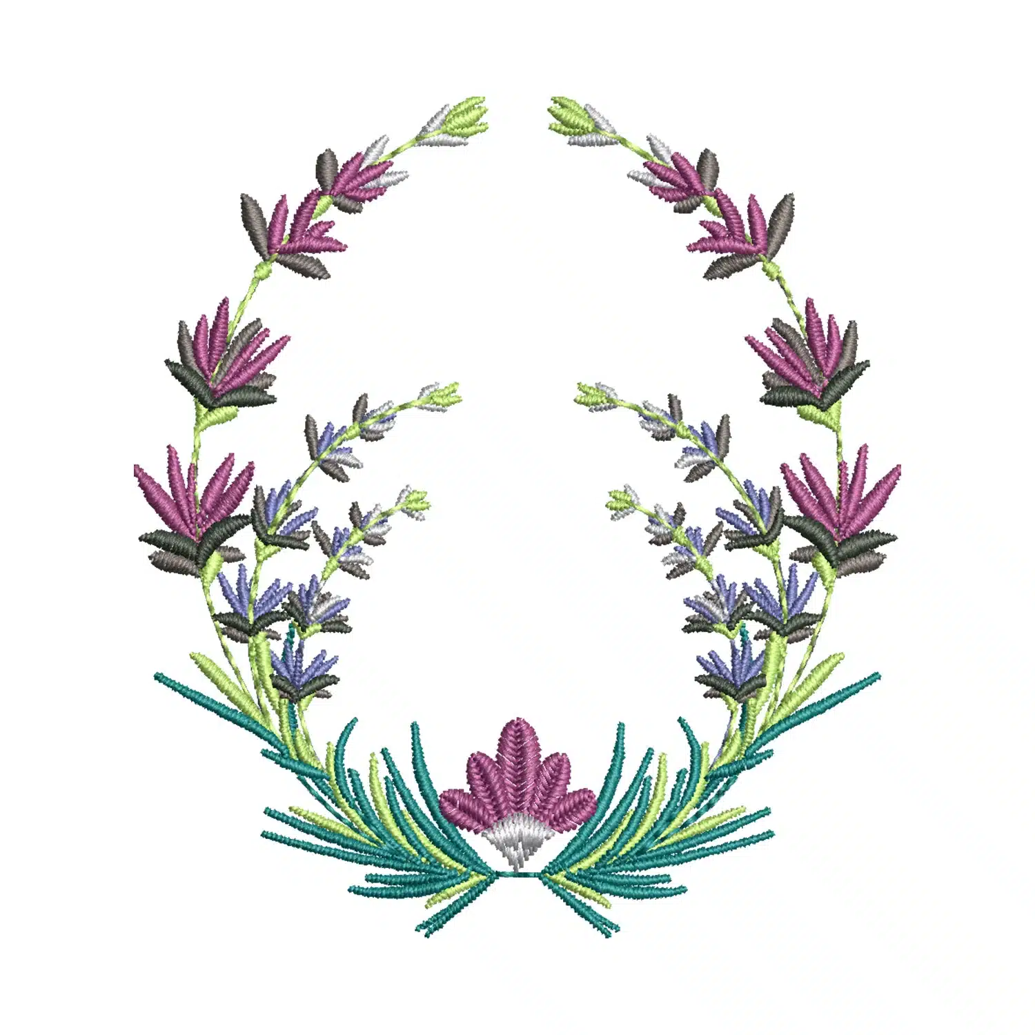 Lavender Flower Embroidery Design
