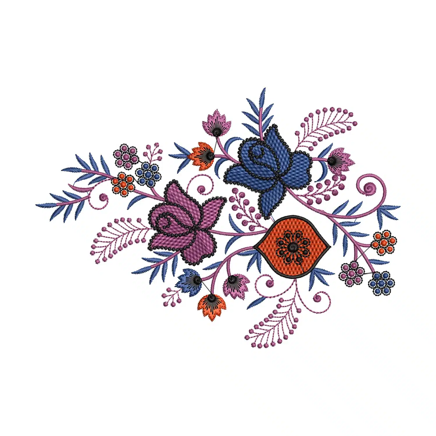 Natural Flower Embroidery Design