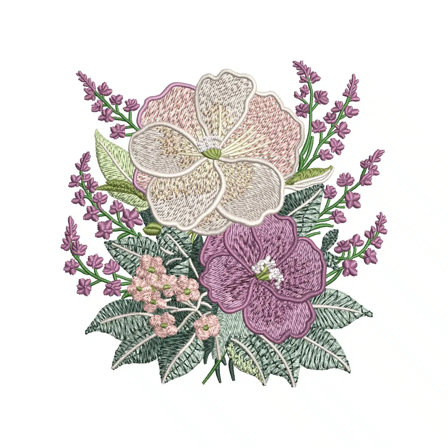 Peony flower Embroidery Design