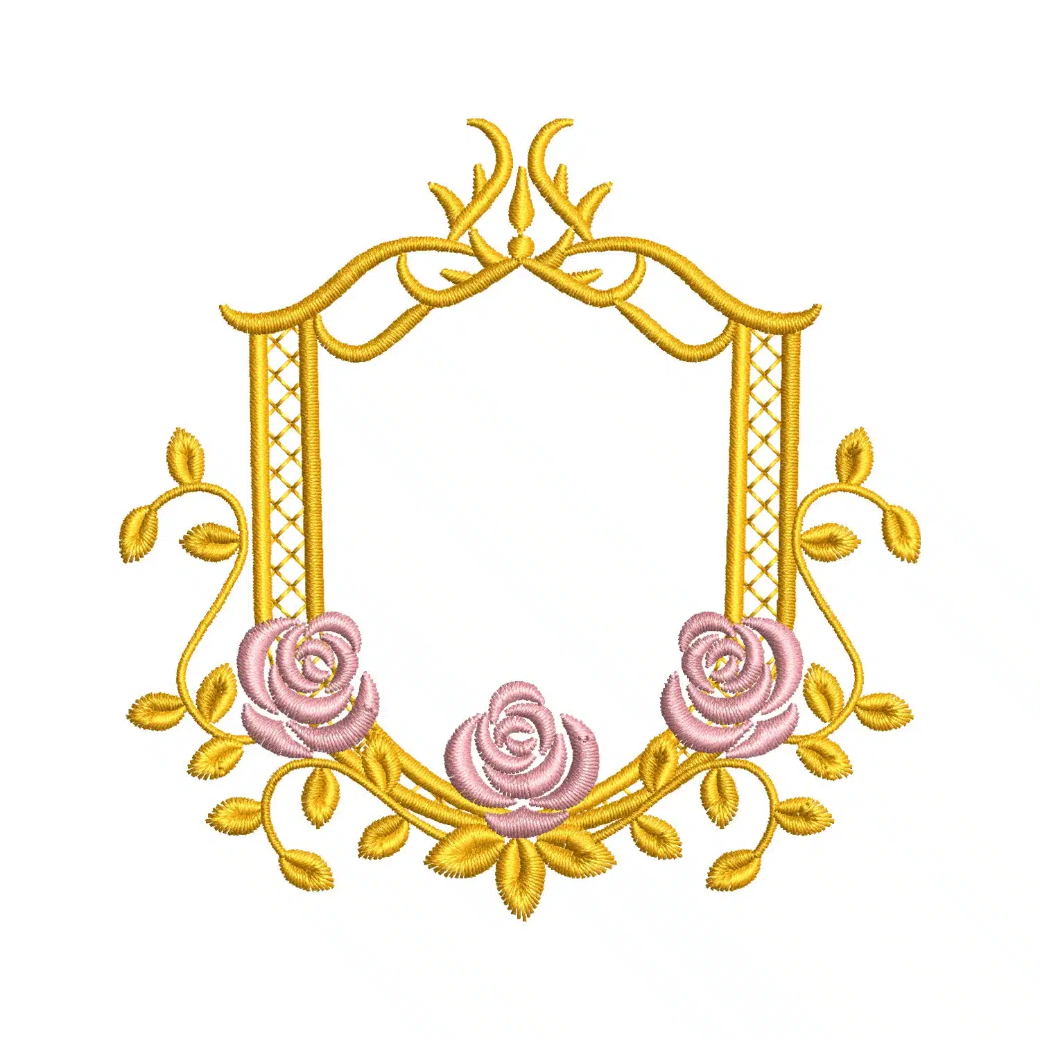 Roses Frame Embroidery Design