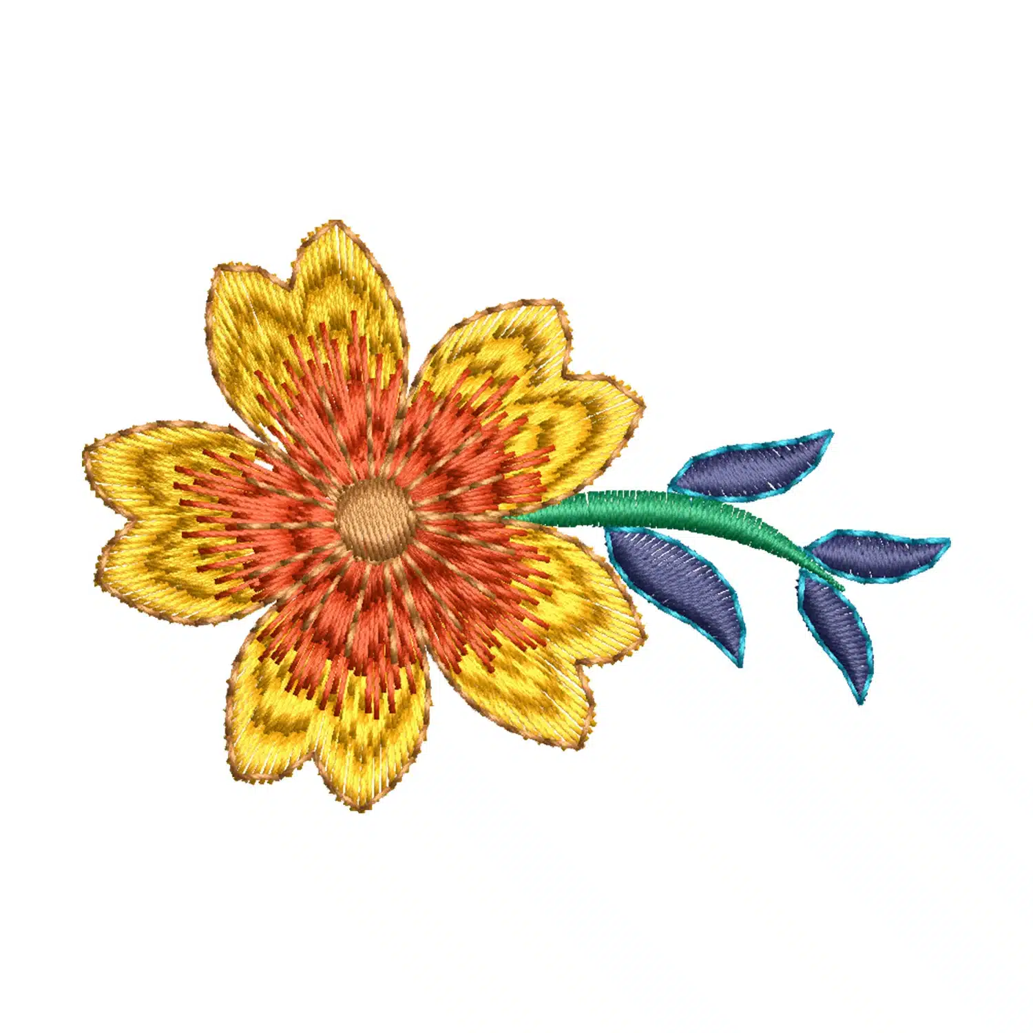 Detailed Flower Embroidery Design